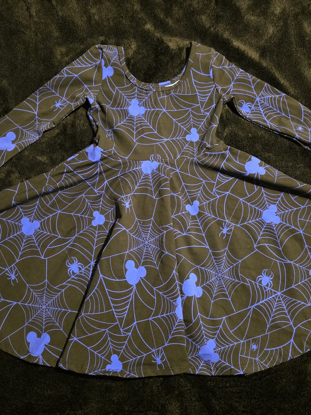 Mickey Spiderweb Long Sleeve Twirl Dress